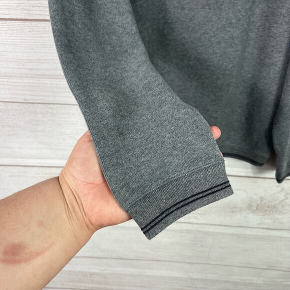 Turnbury Men's Gray Cotton Quarter Zip Pullover Sweater Size Medium - Picture 7 of 8